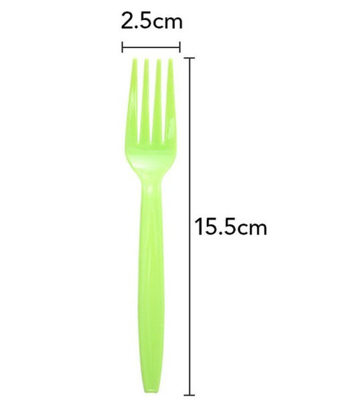 Light green plastic forks