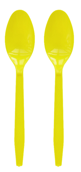 Yellow Plastic spoons