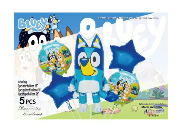 Bluey helium balloons bouquet 5pc