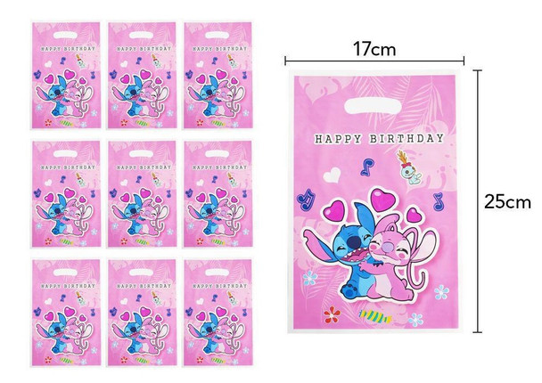 Pink Stitch themed party loot bags