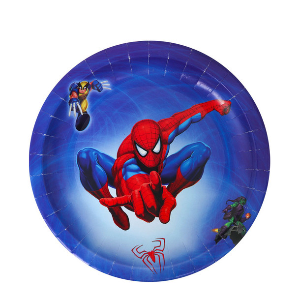 Spiderman themed paper plate large 10pc