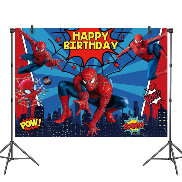 Spiderman themed vinyl backdrop