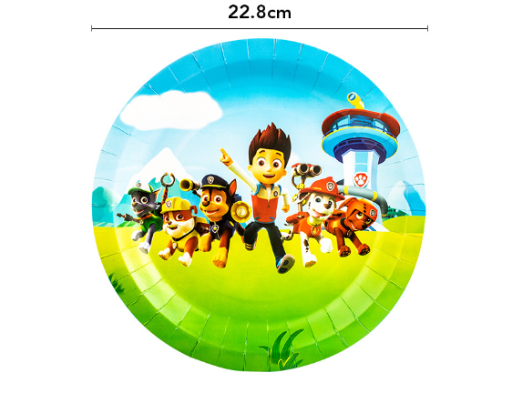 Paw patrol 2 themed paper plate large 10pc