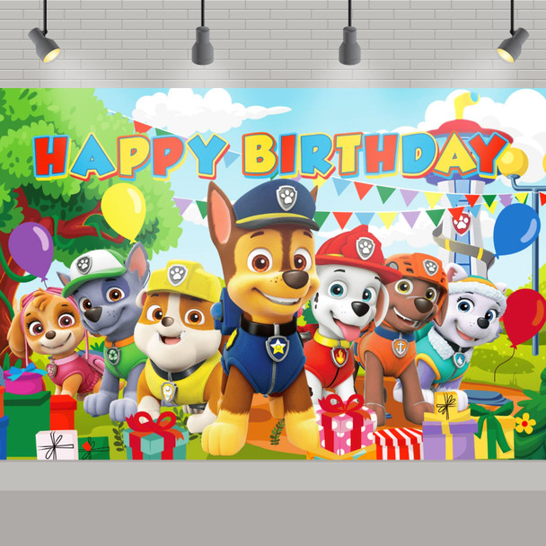 Paw Patrol 2 themed vinyl backdrop