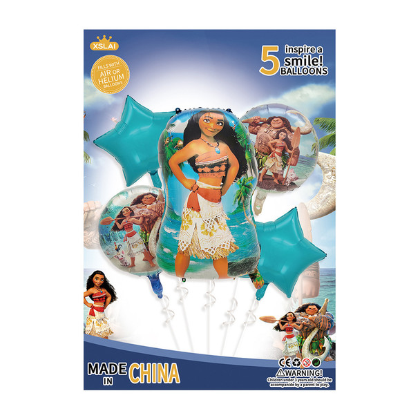 Moana Helium Balloons Bouquet 5pc