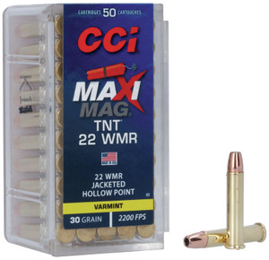 22WMR 30GR MAXIMAG TNT JHP CCI 50ROUNDS 22WMR 30GR MAXIMAG TNT JHP CCI 50ROUNDS