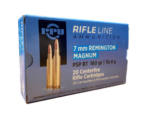 7MM REM MAG 160GR PSP BT 20 ROUNDS 7MM REM MAG 160GR PSP BT 20 ROUNDS