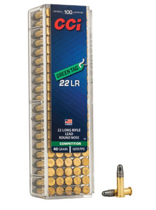 22LR 40GR GREEN TAG LRN CCI 100 ROUNDS 22LR 40GR GREEN TAG LRN CCI 100 ROUNDS