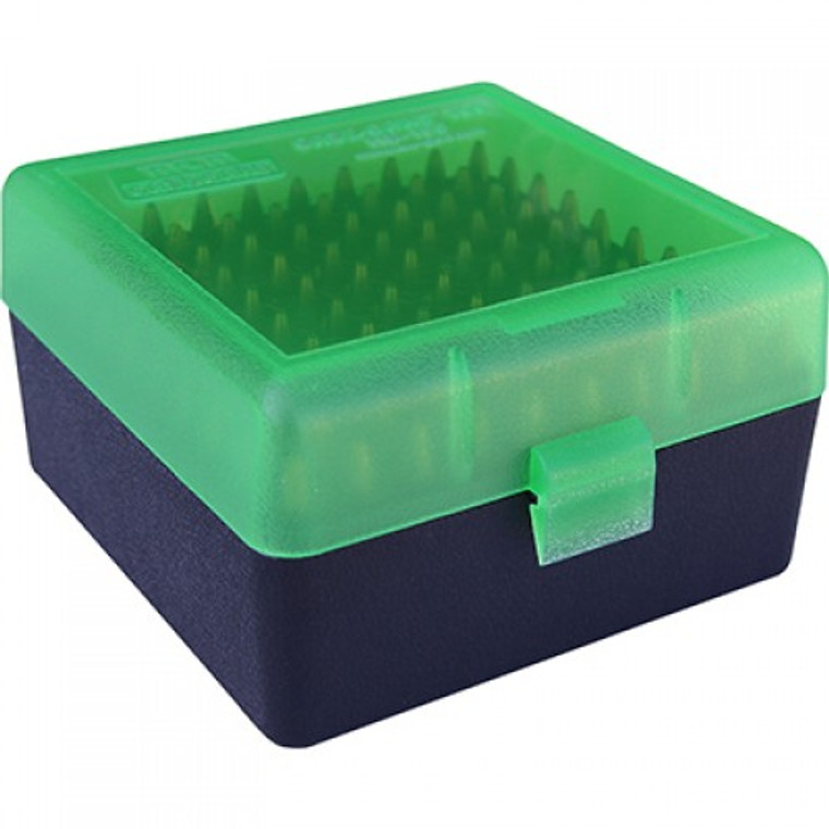 MTM Flip Top 100 Round Rifle Ammo Box 223cal - Green-Black