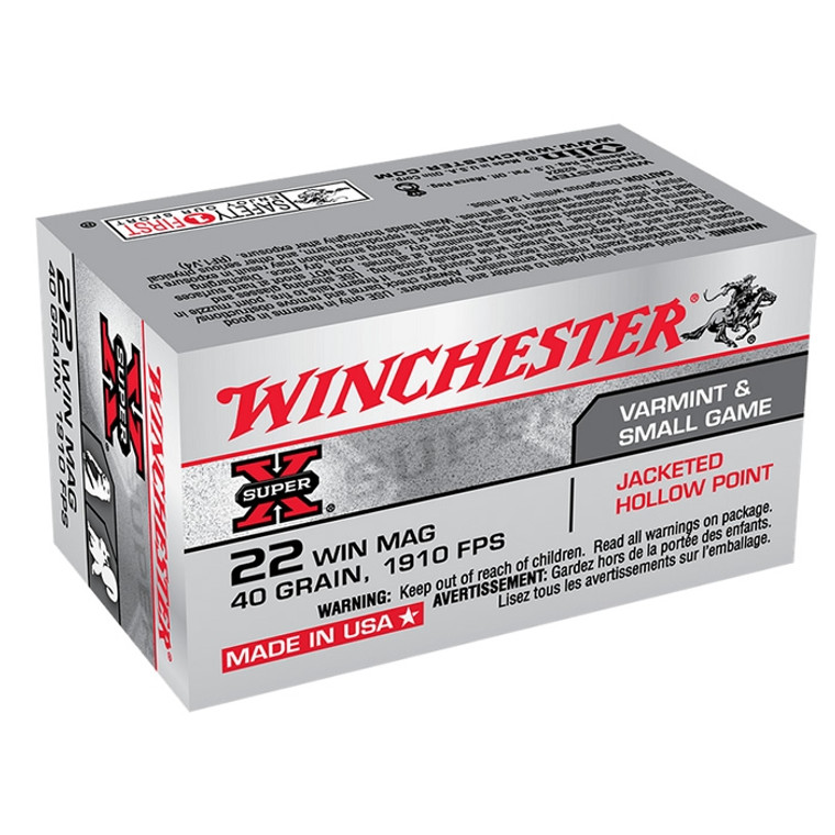 22WMR 40GR JHP SUPERX 50ROUNDS