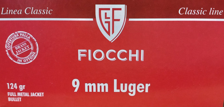 9MM LUGER 124GR FMJ FIOCCHI 50 ROUNDS