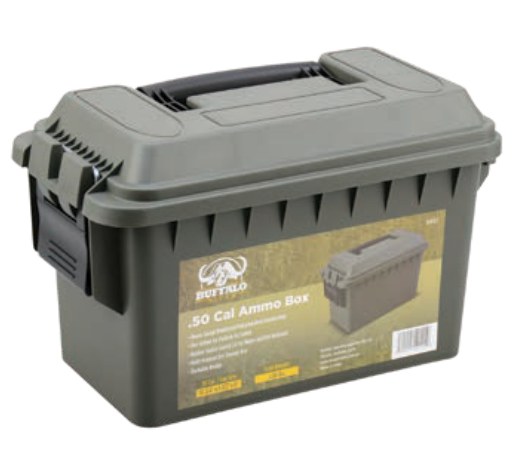 50CAL PLASTIC AMMO BOX GREEN LOCKABLE