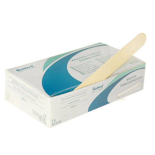 Romed - Wooden Tongue Depressors - Box of 100