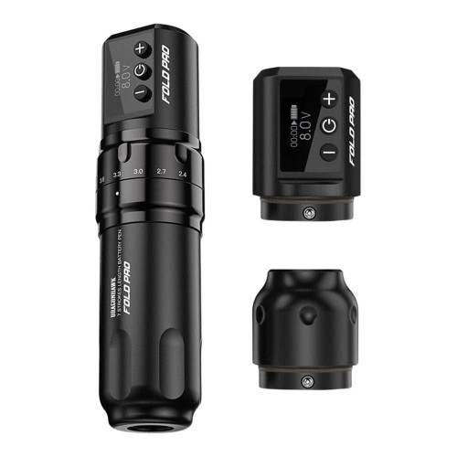 Dragonhawk - Mast Fold Pro - Wireless Tattoo Machine - Combo Pack - Black