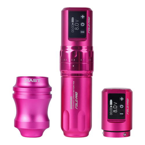 Dragonhawk - Mast Fold Pro - Wireless Tattoo Machine - Combo Pack - Pink