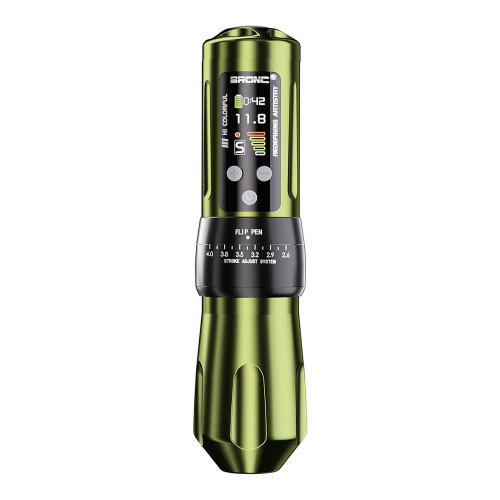 Bronc - X2 - Wireless Tattoo Machine - Army Green