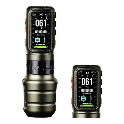 Ozer - X-Channel - Wireless Tattoo Machine - Combo Pack - Green