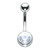 Naval Bar - Single Jewelled - Titanium