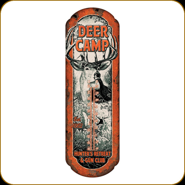 Rivers Edge - Deer Camp - Tin Thermometer - 5