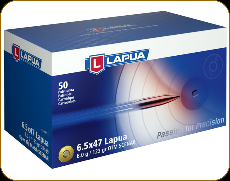 Lapua - 6.5x47 Lapua - 123 Gr - Open Tip Match Scenar - 50ct