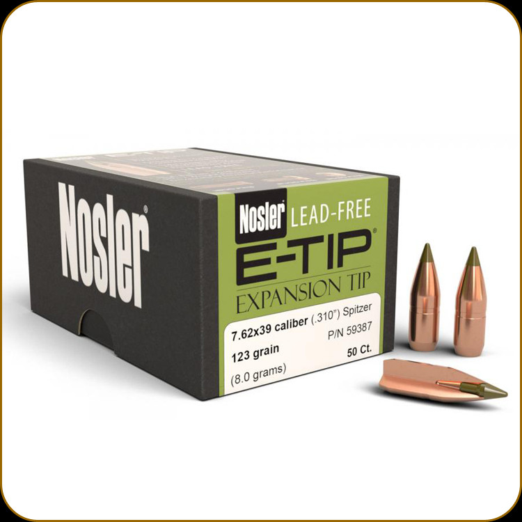 Nosler - 303 Cal (7.62x39) - 123 Gr - E-Tip - Lead Free Spitzer
