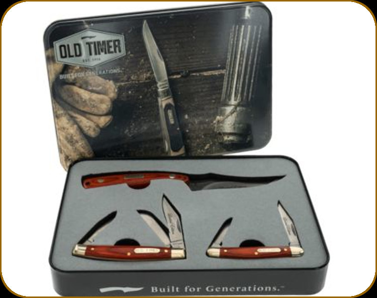 Old Timer - 3 Knife Rosewood Handle Combo w/Gift Tin - 1158657