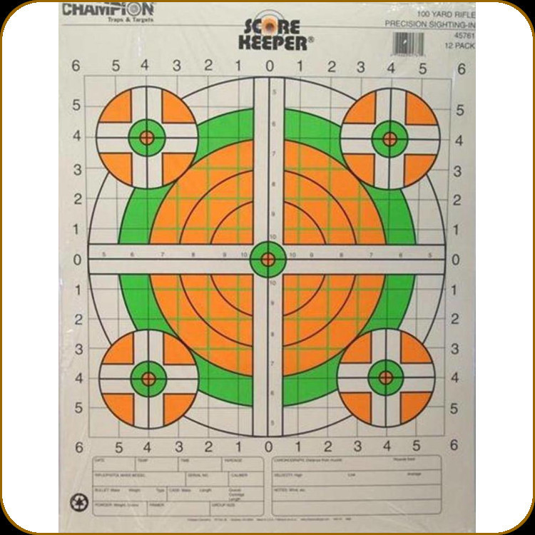 Champion - Score Keeper Target - 100 Yard Precision Sighting-In