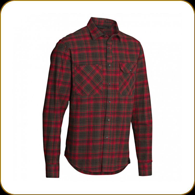 Northern Hunting - Kjartan - Men's Hunting Shirt - Green/Red - 2XL
