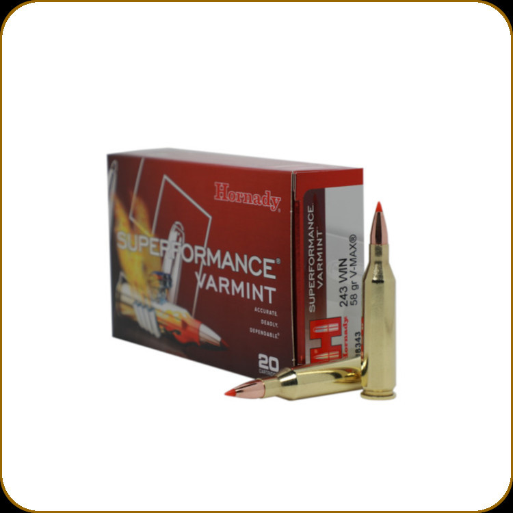 Hornady - 243 Win - 58 Gr - Superformance Varmint - V-MAX - 20ct