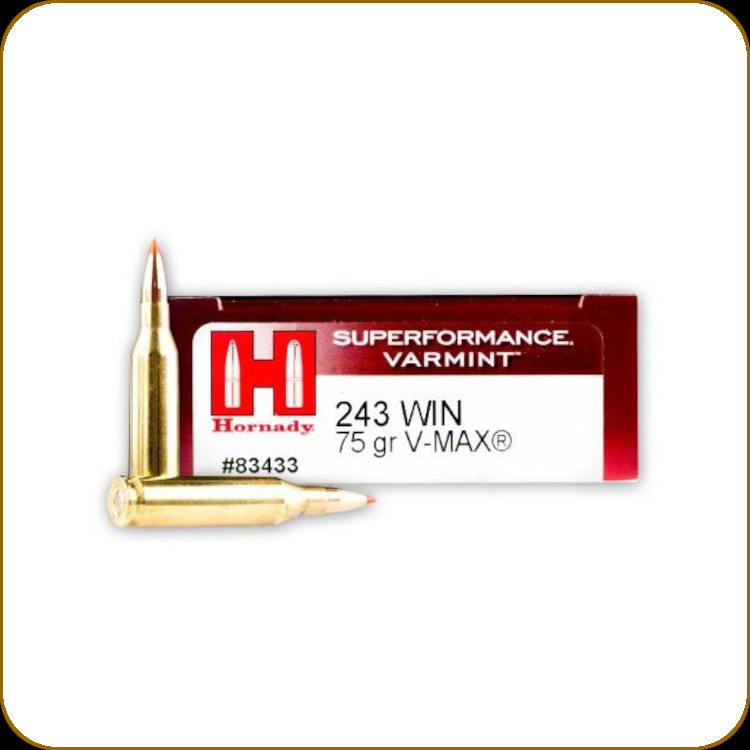 【ncs555666】 Hornady - 243 Win - 75 Gr - Superformance Varmint - V-MAX - 20ct