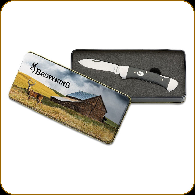 Browning - 2022 Vintage Whitetail Deer Art Folding Knife Tin Combo