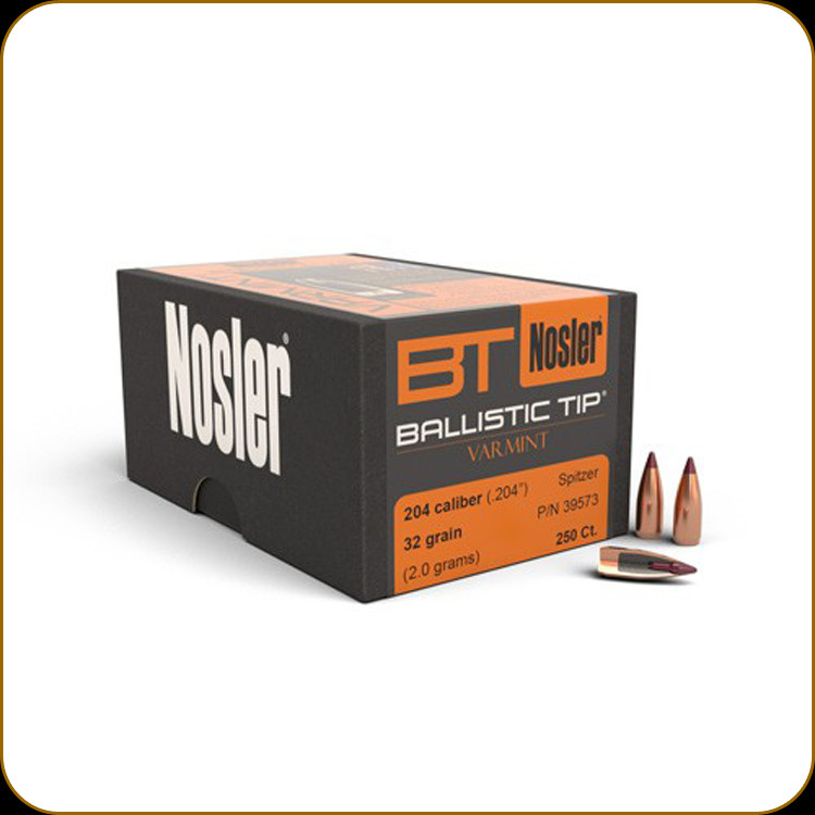 Nosler - 20 Cal - 32 Gr - Ballistic Tip Varmint - Spitzer - 250ct