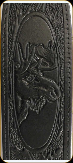 Levy's Leather - Leather Sling - 2 1/4" Black Moose Head Cobra Style - SN20T04-BLK Levy's Leather - Leather Sling - 2 1/4" Black Moose Head Cobra Style - SN20T04-BLK