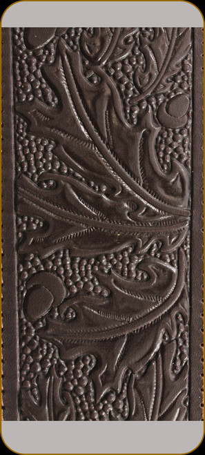 Levy's Leather - Leather Sling - 2 1/4" Dark Brown Acorns & Leaves Cobra Style - SN20T01-DBR Levy's Leather - Leather Sling - 2 1/4" Dark Brown Acorns & Leaves Cobra Style - SN20T01-DBR