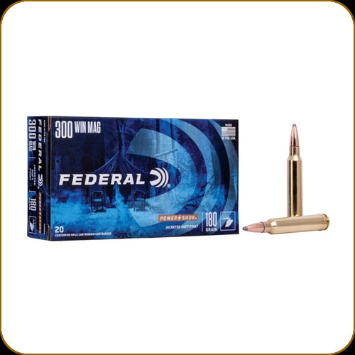 Federal - 300 Win Mag - 180 Gr - Power-Shok - Jacketed Soft Point - 20ct - 300WBS