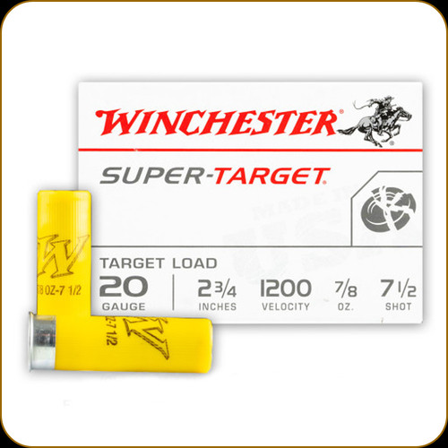 Winchester - 20 Ga 2.75" - 7/8oz - Shot 7.5 - Super-Target - Target Load - 25ct - TRGT207