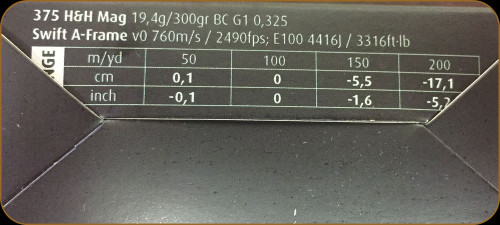 Sako - 375 H&H Mag - 19,4g/300 Gr - Twinhead II - Swift A-Frame - 10ct - 480D