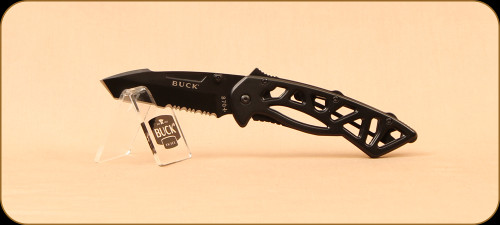 Buck Knives - Bones - 3" Blade - 420HC - Black Oxide Coated Stainless Steel Handle - Serrated - Pocket Clip - 0870BKX-B/3595