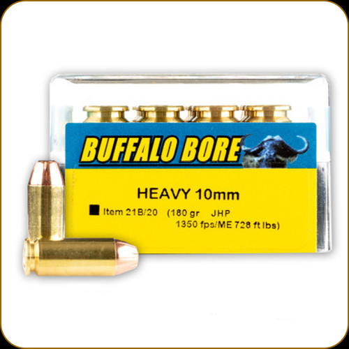 Buffalo Bore - Heavy 10mm - 180 Gr - Jacketed Hollow Point - 20ct - 21B