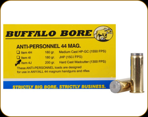 Buffalo Bore - 44 Mag - 200 Gr - Anti-Personnel - Hard Cast Wadcutter - 20ct - 4J