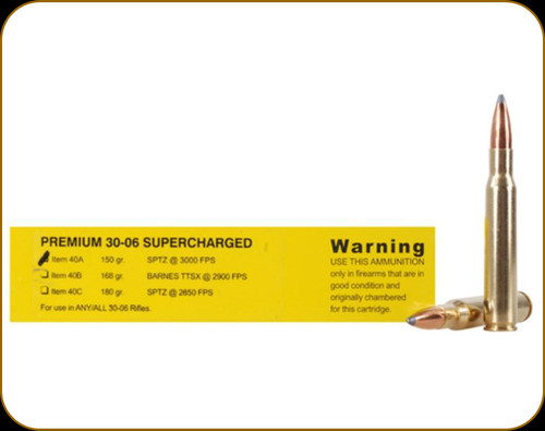 Buffalo Bore - 30-06 - 150 Gr - Premium Supercharged - Spitzer Flat Base - 20ct - 40A