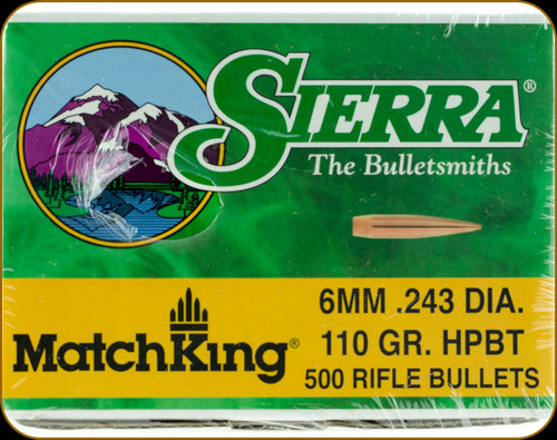 Sierra - 6mm - 110 Gr - MatchKing - Hollow Point Boat Tail - 500ct - 1575C