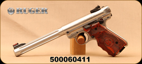 Used - Ruger - 22LR - Mark IV Hunter - Target Laminate Grips/Stainless, 6.9"Fluted Bull Barrel, c/w 2 Mags, Mfg# 40160 - In original box