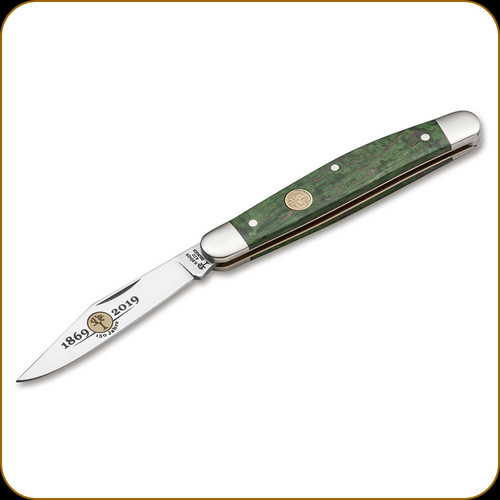 Boker Manufaktur - Solingen - Stockman Classic 150 Anniversary - 2.875" Blade - 440C - Green Curly Birch Wood Handle - 116985 Boker Manufaktur - Solingen - Stockman Classic 150 Anniversary - 2.875" Blade - 440C - Green Curly Birch Wood Handle - 116985