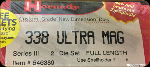 Hornady - Full Length Dies - 338 Ultra Mag - 546389