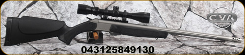 CVA - 444Marlin - Scout V2 Combo Rifle - Black Synthetic Stock/Stainless Steel, 25"Standard Fluted, Threaded Barrel, CrushZone Recoil Pad, c/w Konus 3-9x40mm Scope, Duplex Reticle, soft rifle case