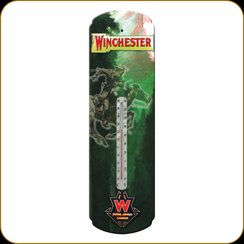 Rivers Edge - Winchester Rider - Tin Thermometer - 5"x17" - 1377