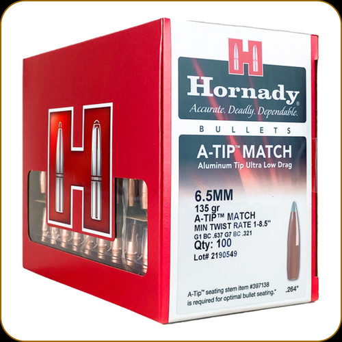 Hornady - 6.5mm - 135 Gr - A-Tip Match - 100ct - 26179