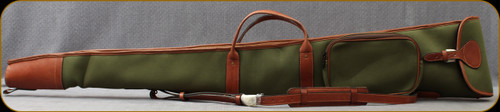 Flora Int. - Canvas Shotgun Case w/Buffalo Leather Trimming - Green
