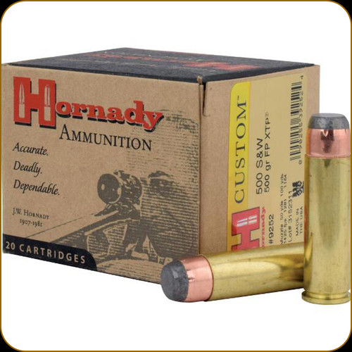 Hornady - 500 S&W Mag - 500 Gr - Custom - Flat Point XTP - 20ct - 9252